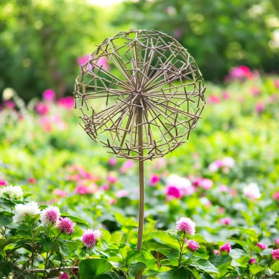Rusty Allium Garden Stake from Fig and Rose
