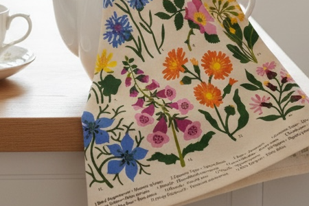 Wild Flowers Botanical Tea Towel from Fig and Rose.