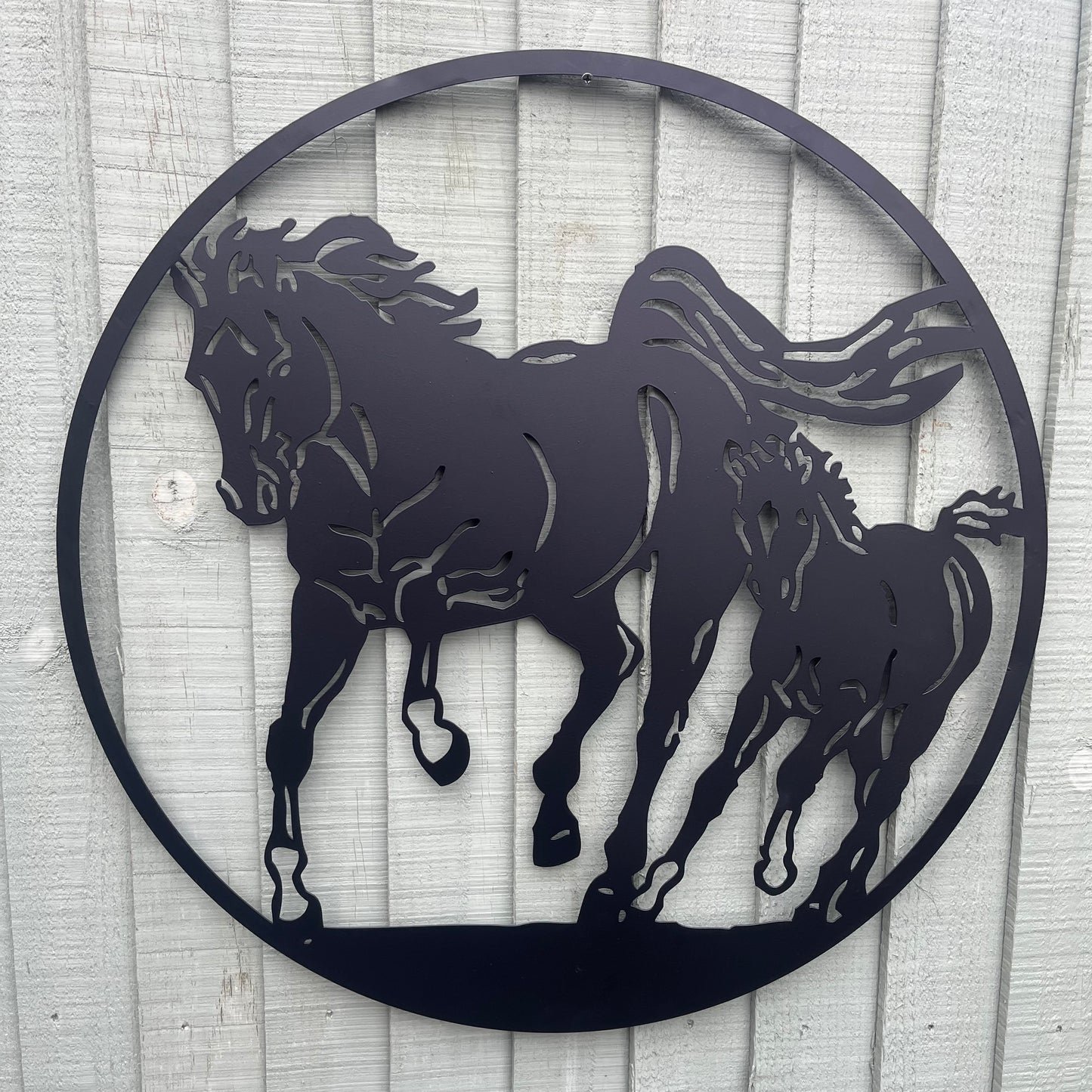 Horse Garden Plaque from Fig and Rose