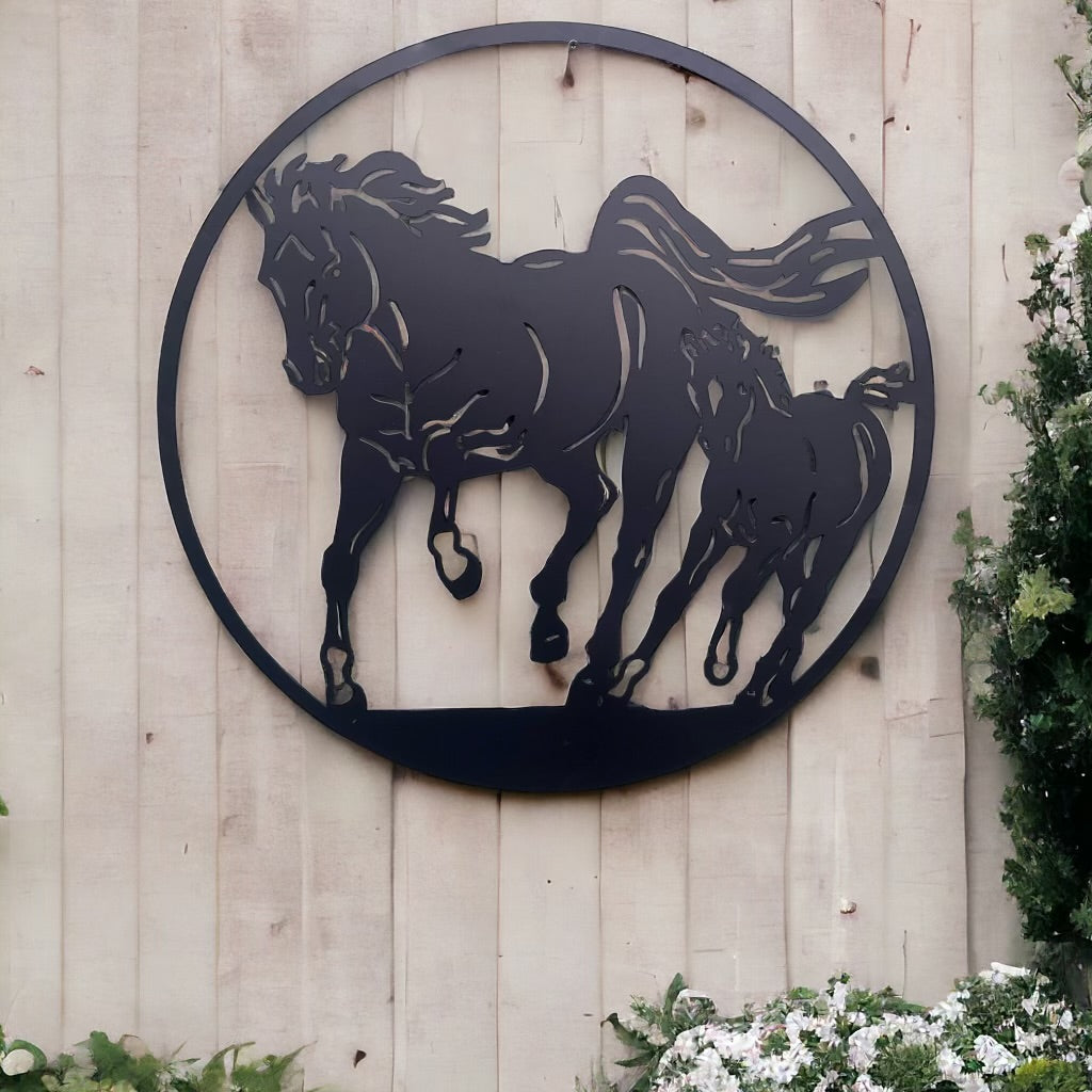 Horse Garden Plaque from Fig and Rose