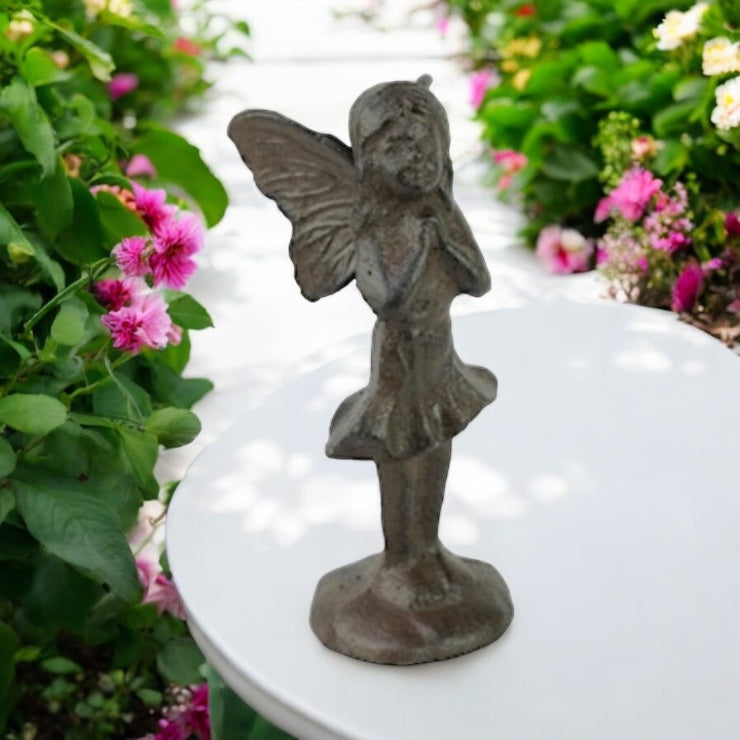Cast Iron Clapping Fairy Garden Ornament from Fig and Rose