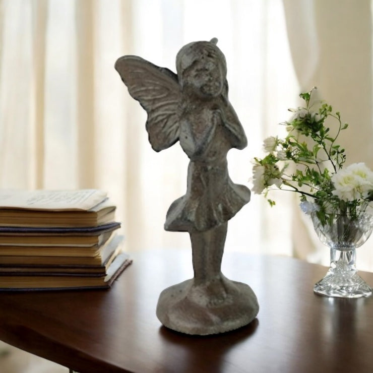 Cast Iron Clapping Fairy Garden Ornament from Fig and Rose