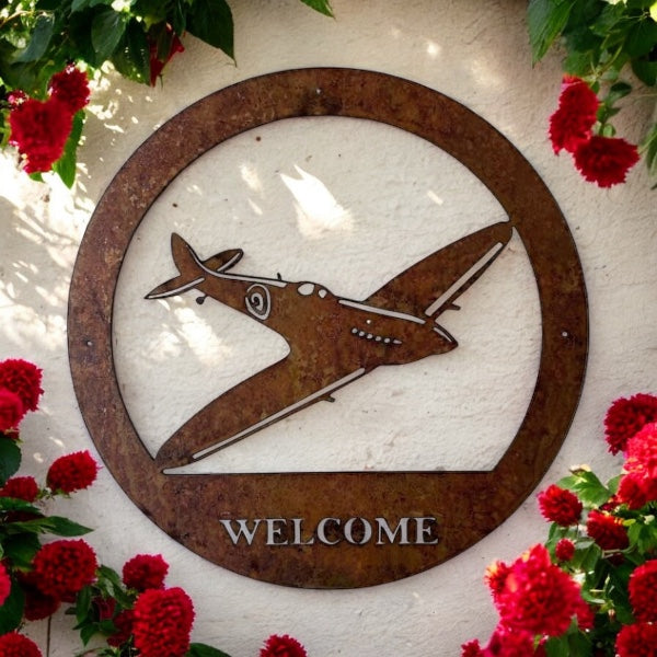 Spitfire Metal Welcome Plaque