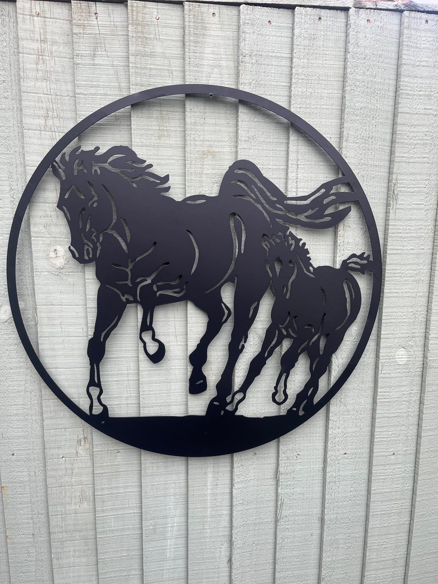 Horse Garden Plaque from Fig and Rose