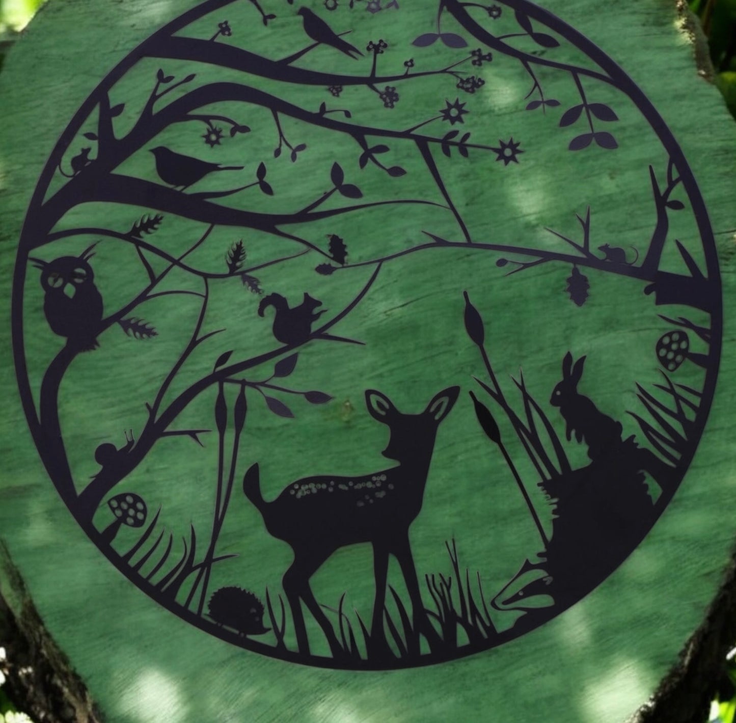 Countryside Plaque with Fawn and Small Animals