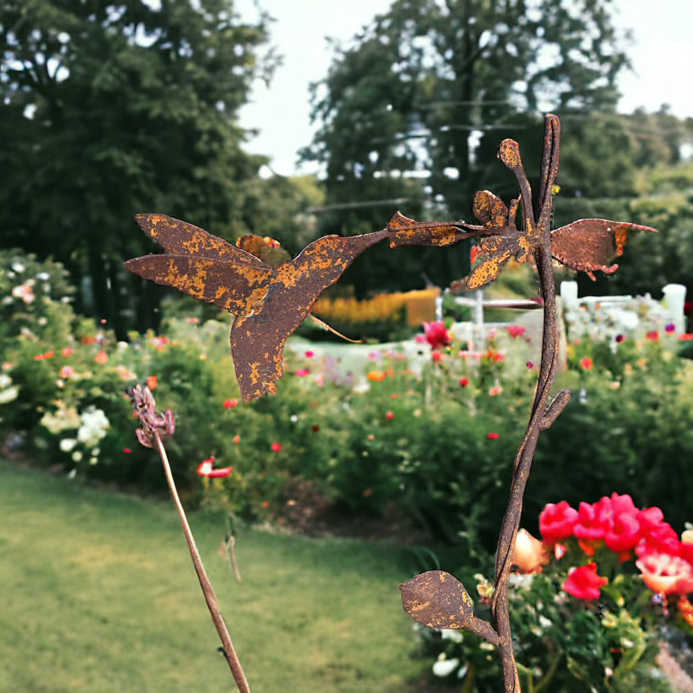 Rusty Hummingbird Stake from Fig and Rose