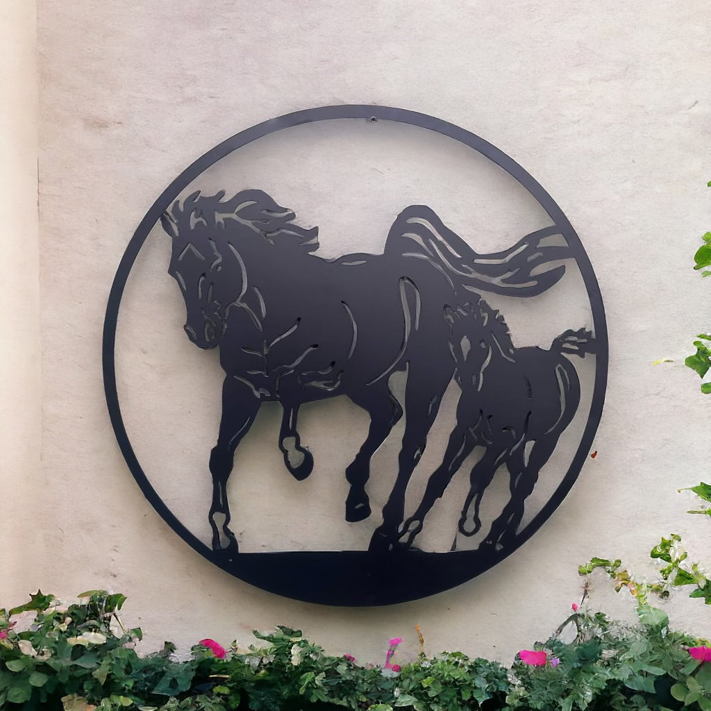Horse Garden Plaque from Fig and Rose