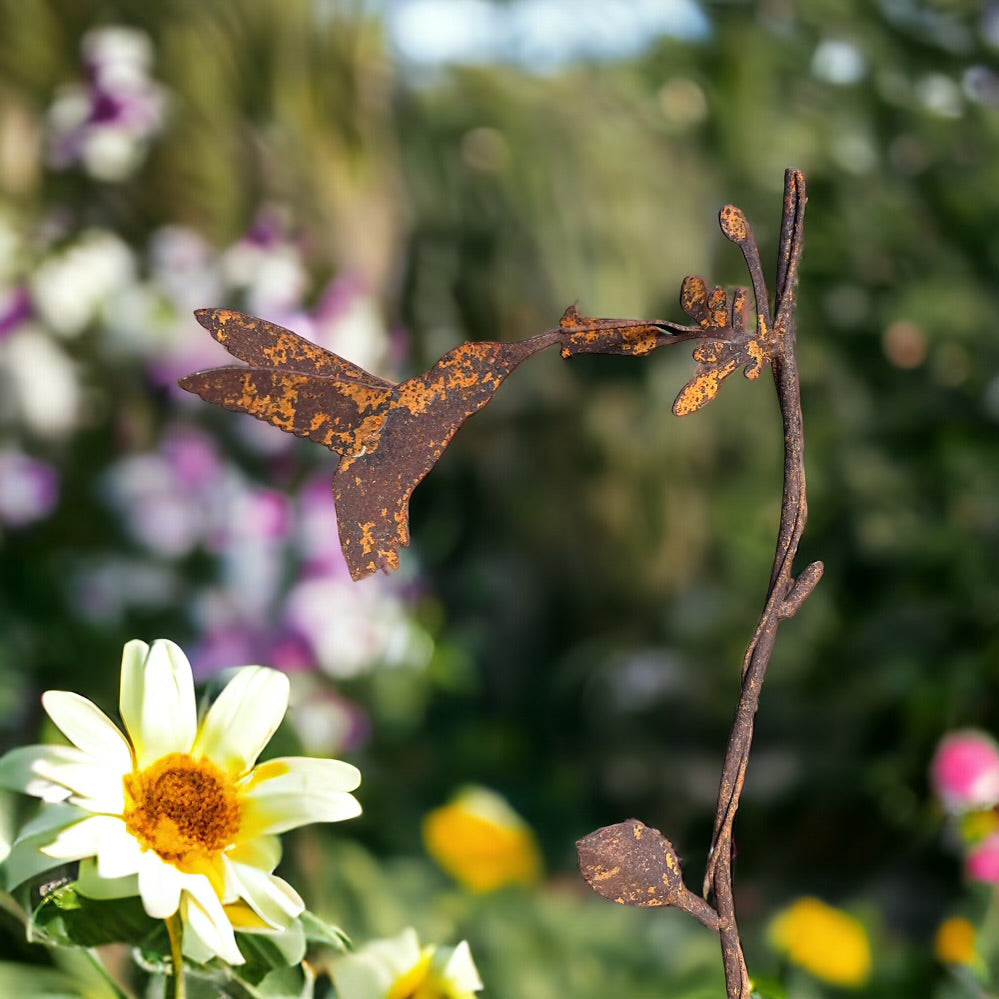 Rusty Hummingbird Stake from Fig and Rose