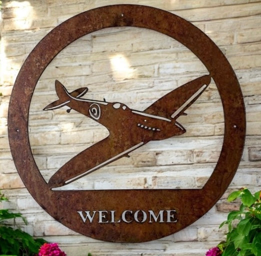 Spitfire Metal Welcome Plaque
