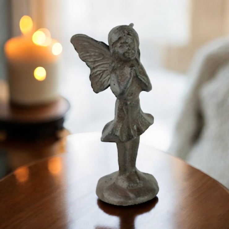 Cast Iron Clapping Fairy Garden Ornament from Fig and Rose