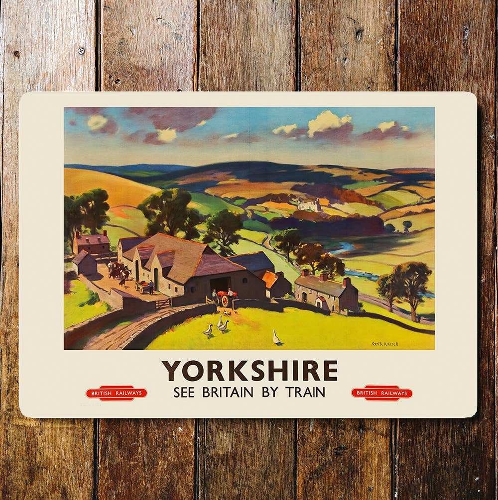 A Travel Yorkshire Metal Sign available to buy from Fig and Rose Home.