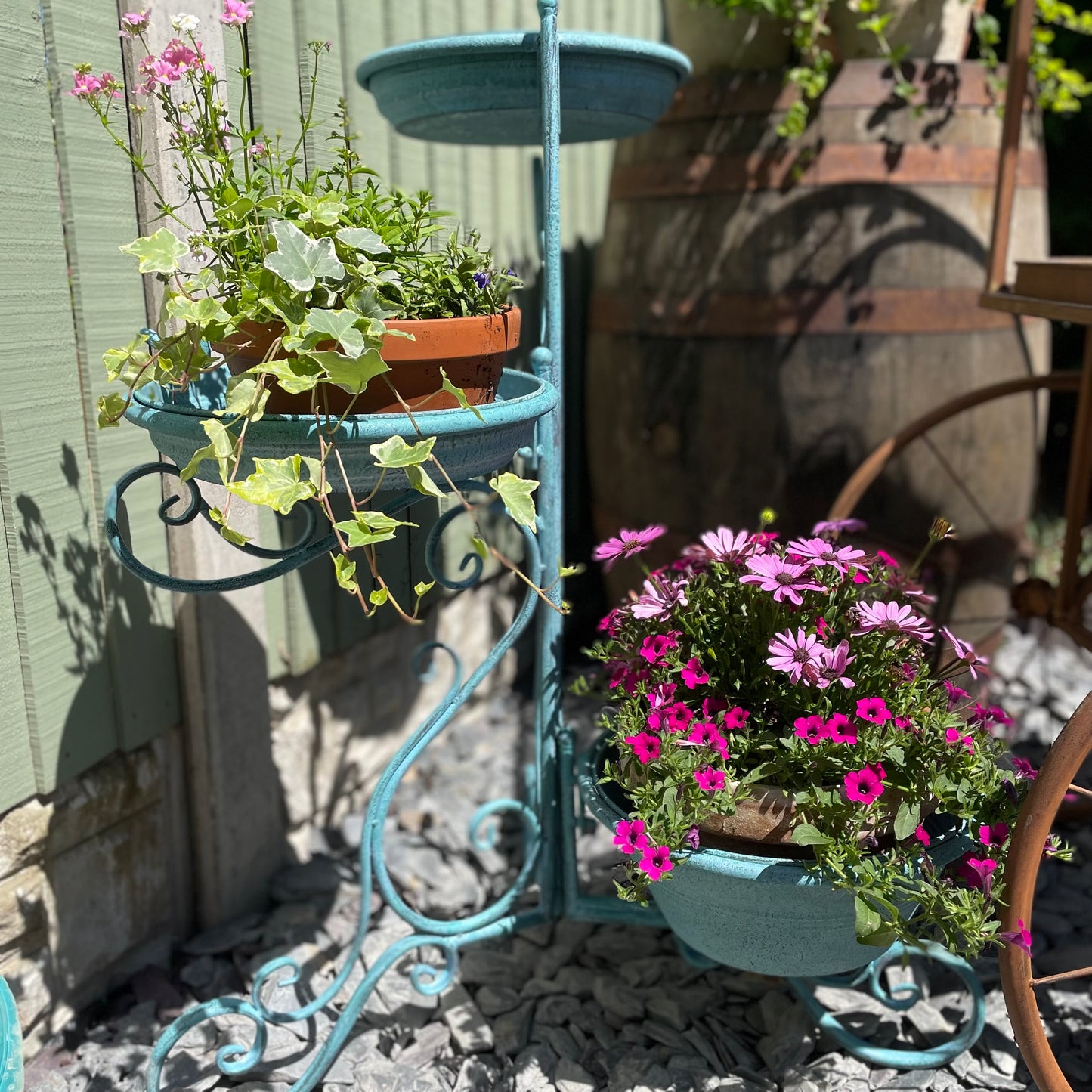 Metal Blue Patio Planter from Fig and Rose