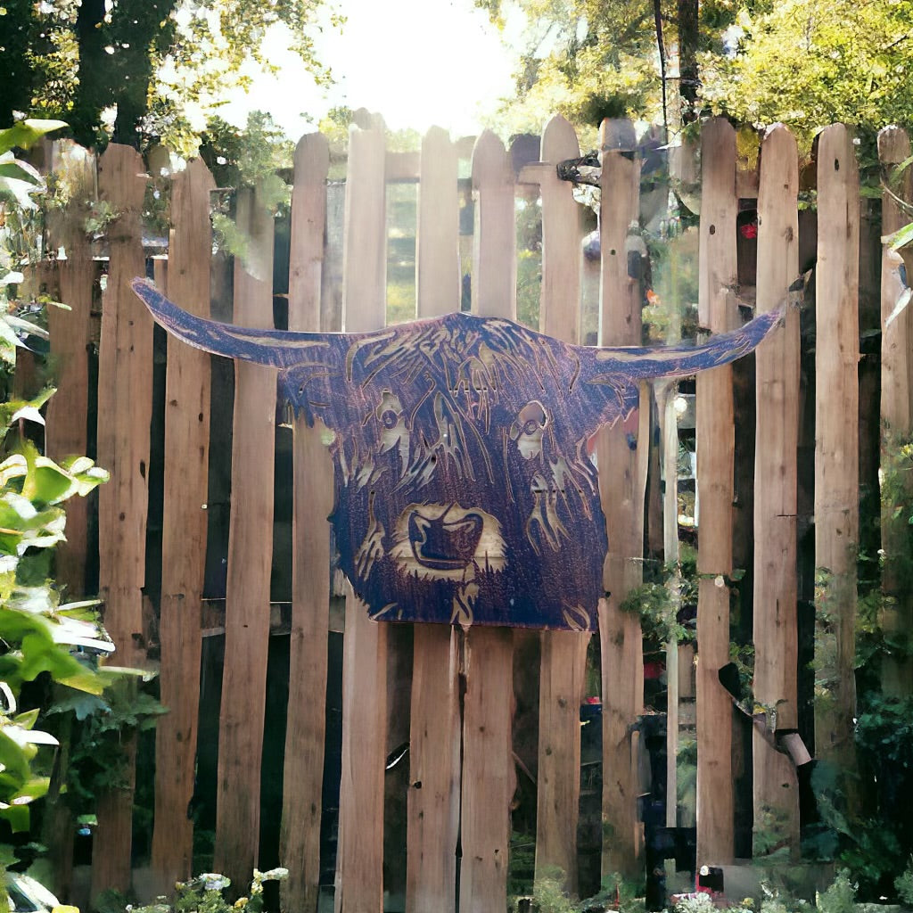 Highland Cow Head Copper Plaque from Fig and Rose