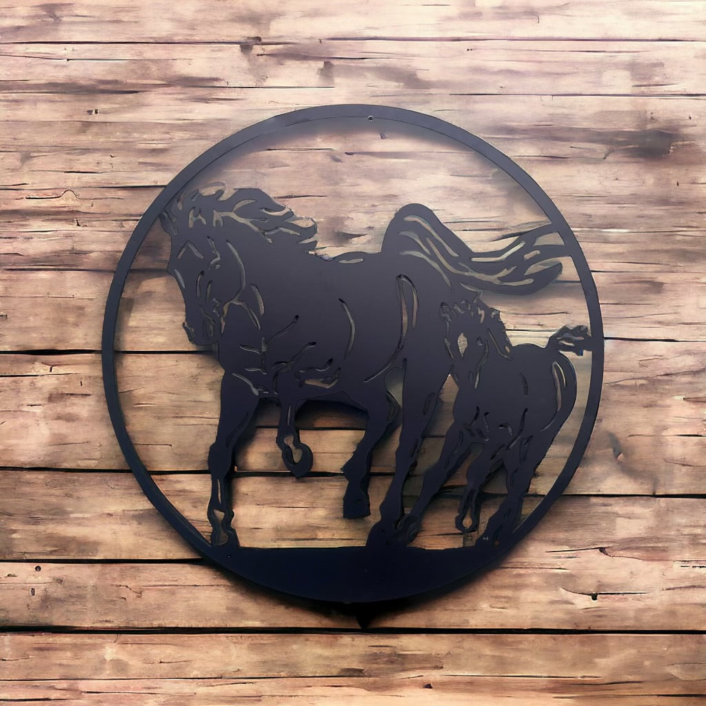Horse Garden Plaque from Fig and Rose