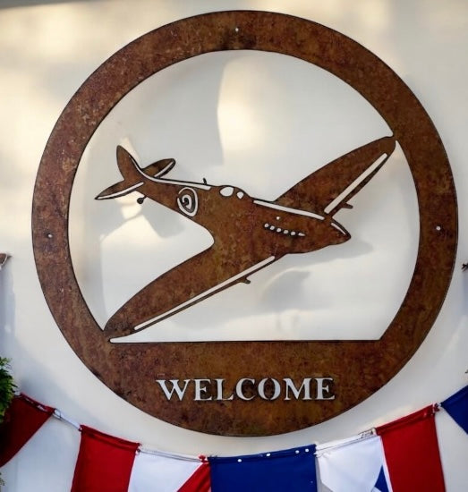 Spitfire Metal Welcome Plaque