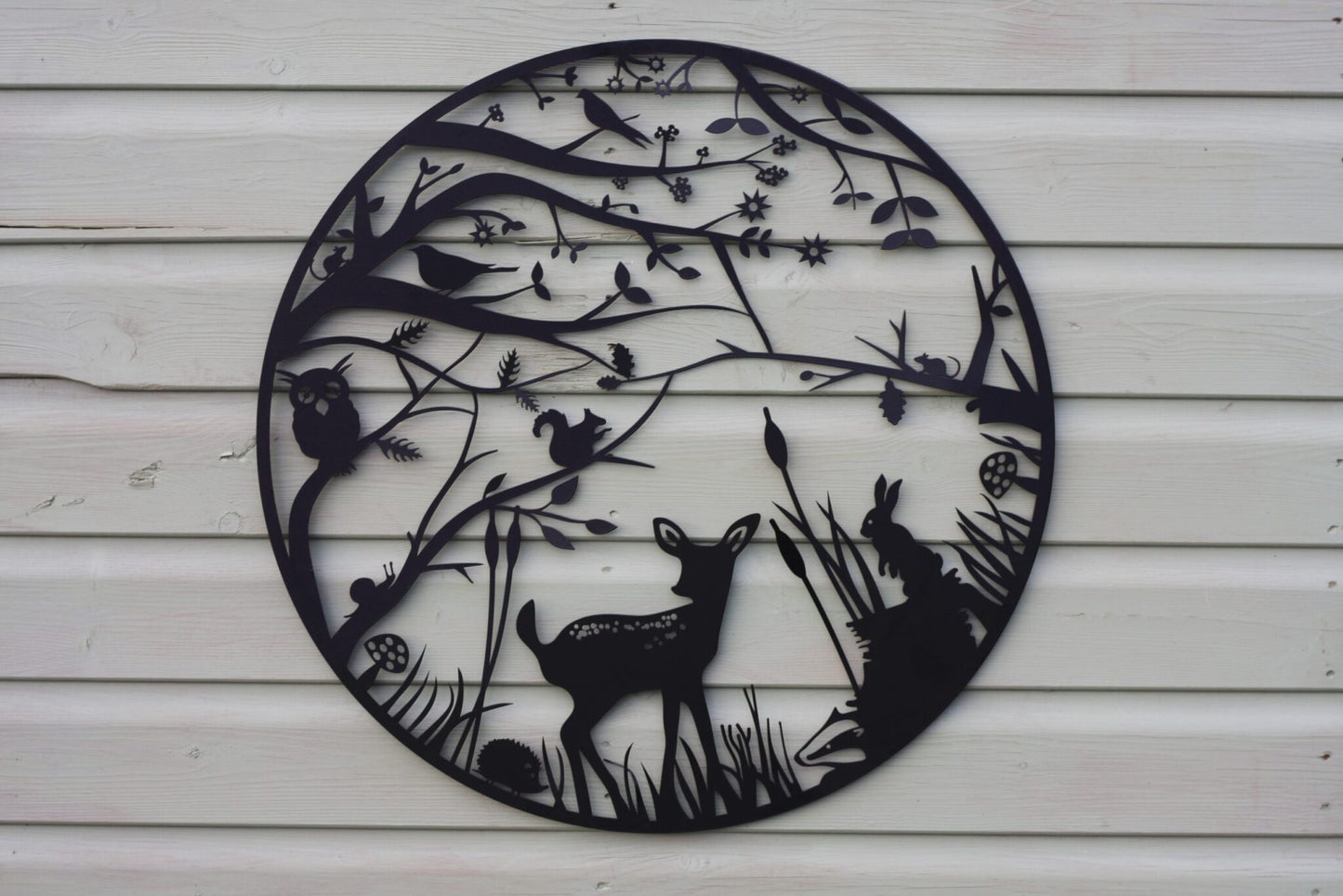 Countryside Plaque with Fawn and Small Animals
