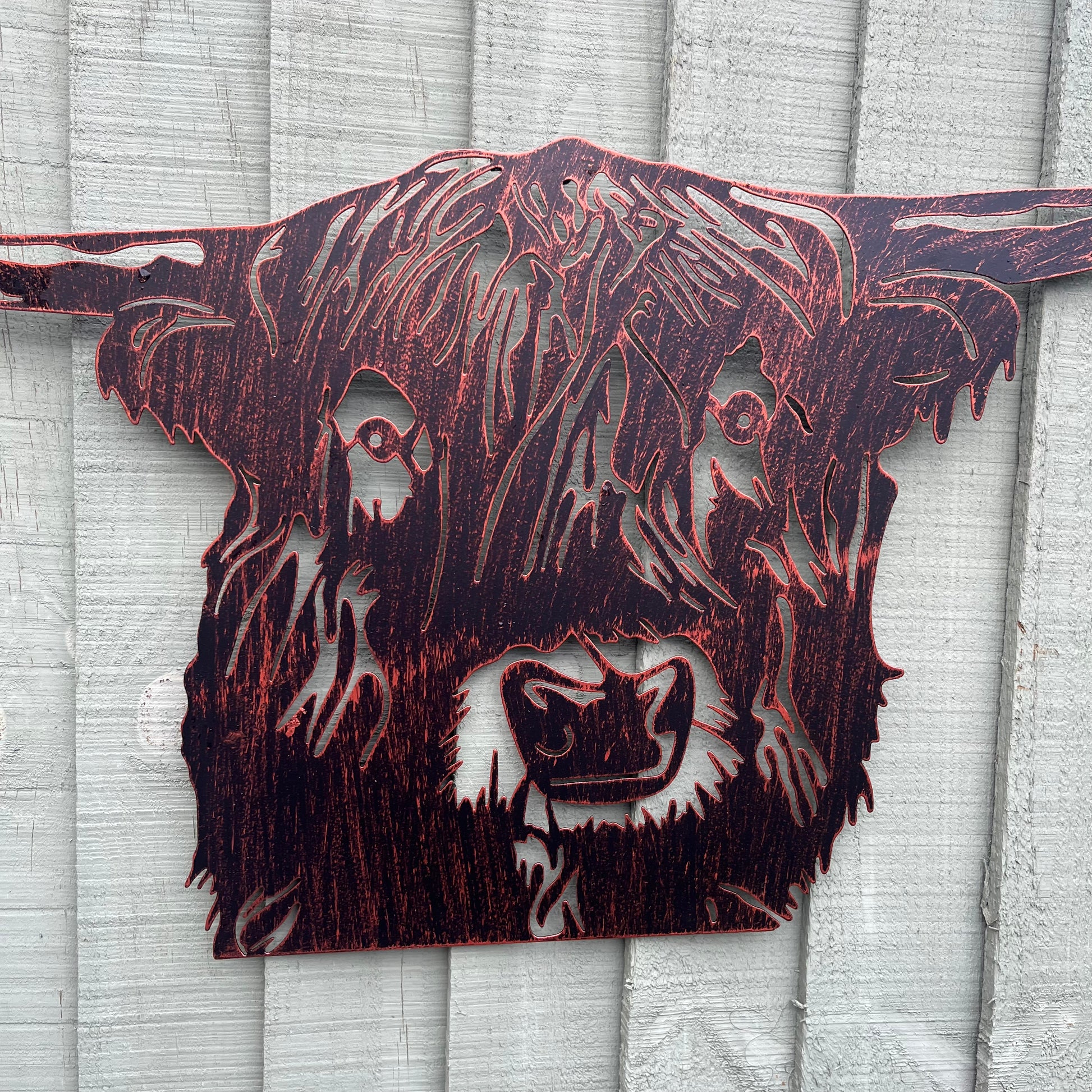 Highland Cow Head Copper Plaque from Fig and Rose