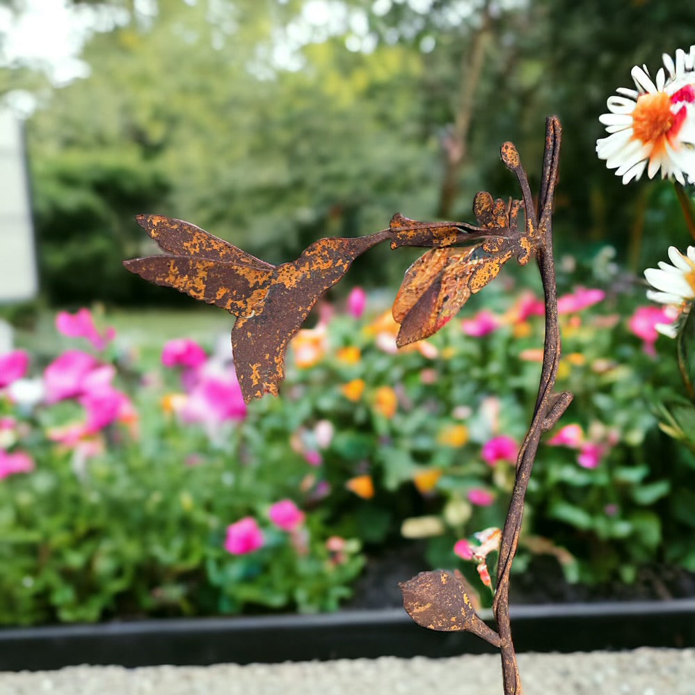 Rusty Hummingbird Stake from Fig and Rose