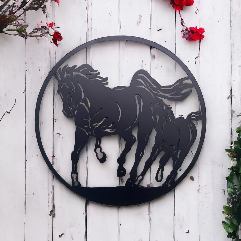 Horse Garden Plaque from Fig and Rose