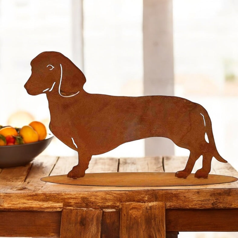 Dachshund Garden Decoration from Fig and Rose