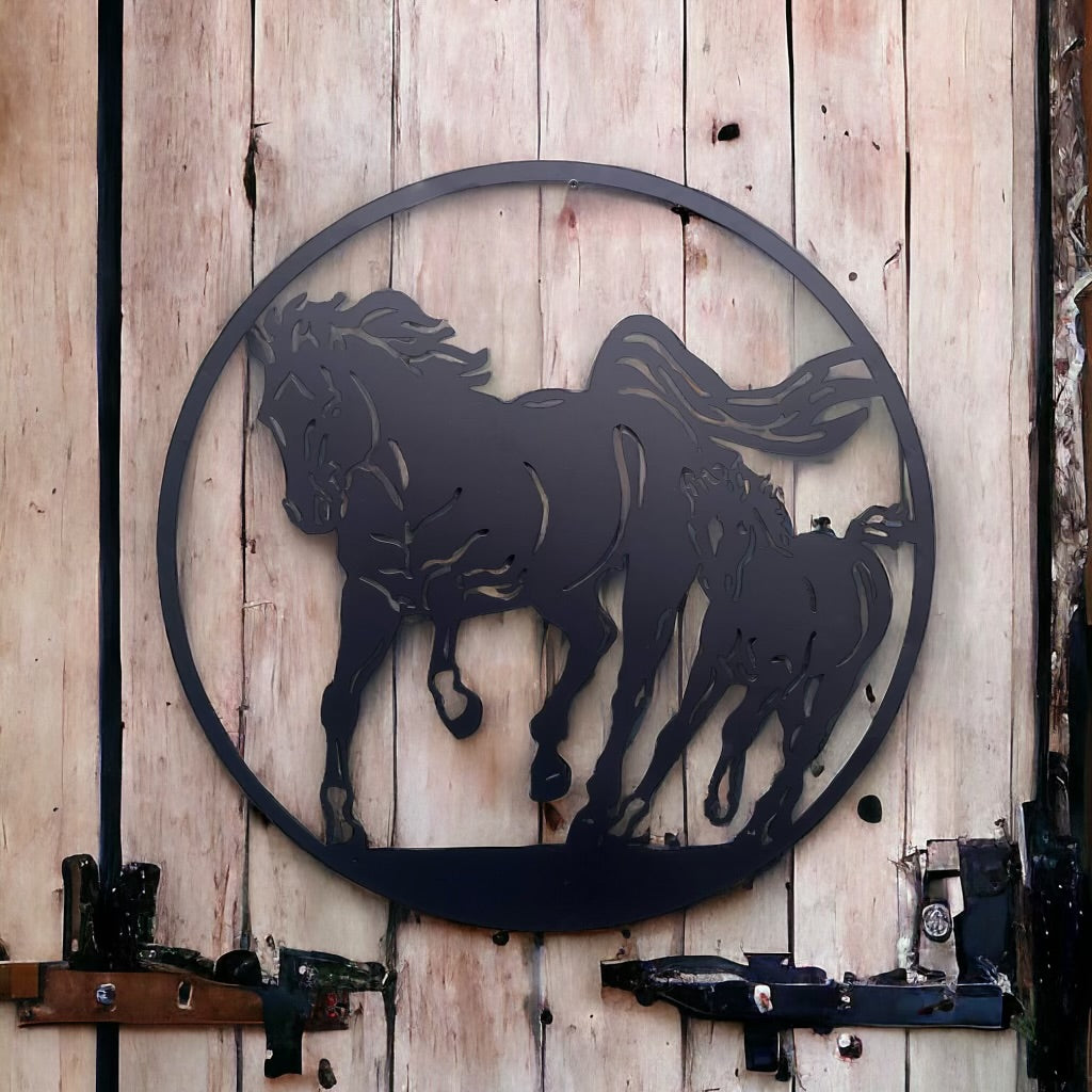 Horse Garden Plaque from Fig and Rose