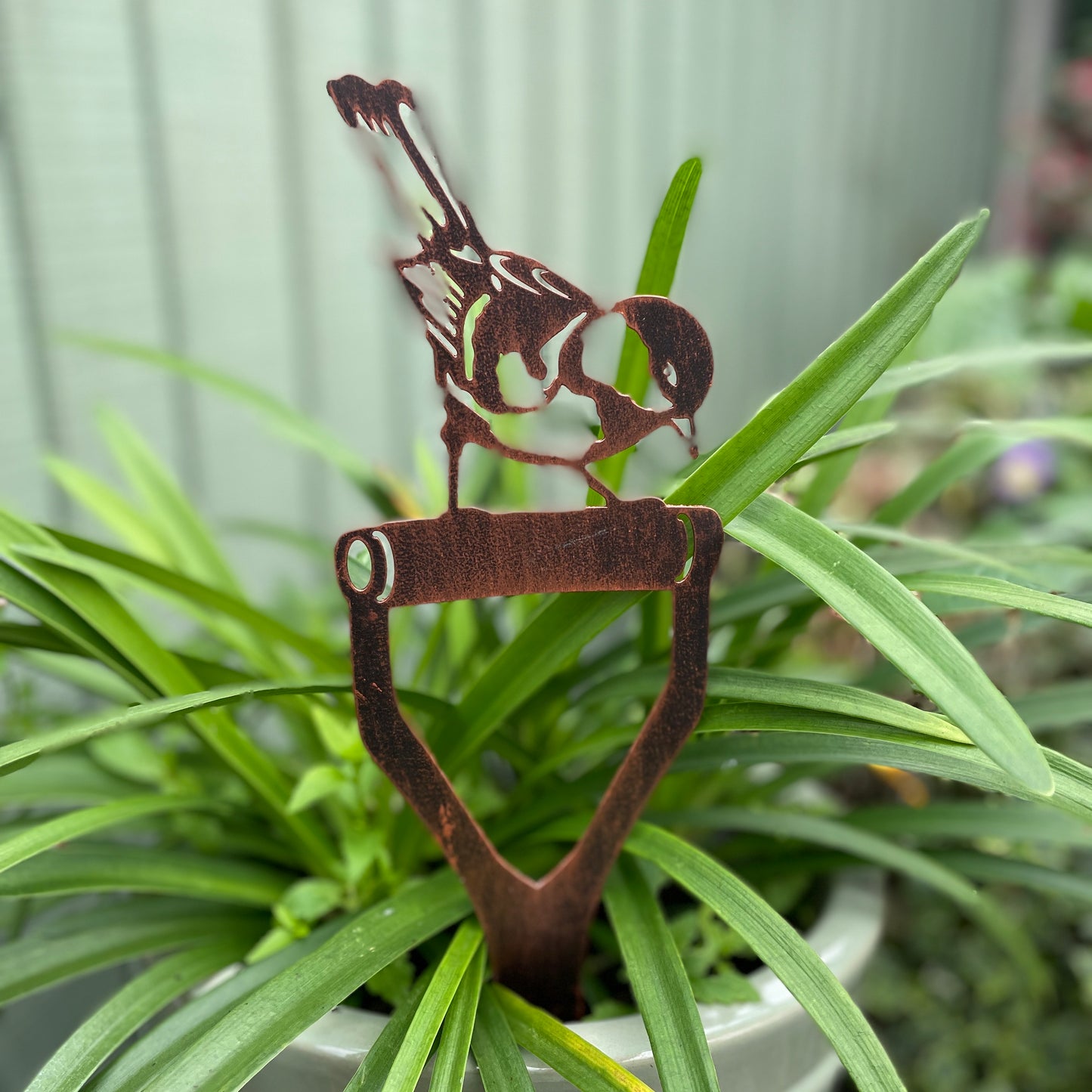Blue Tit on Spade Garden bird ornament from Fig and Rose
