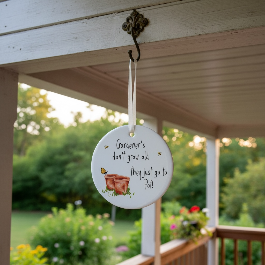 A Funny Gardener Ceramic Ornament Decoration available to buy from Fig and Rose Home.