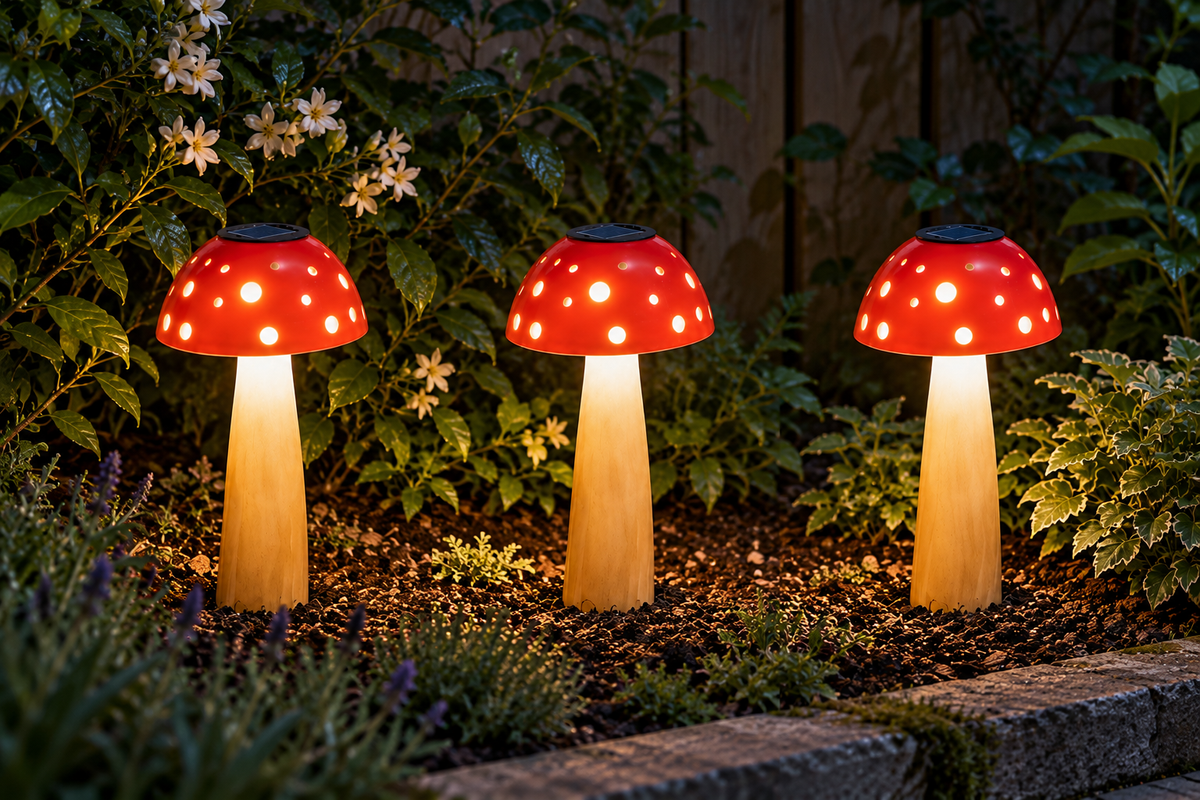 Red Mushroom Solar Lights