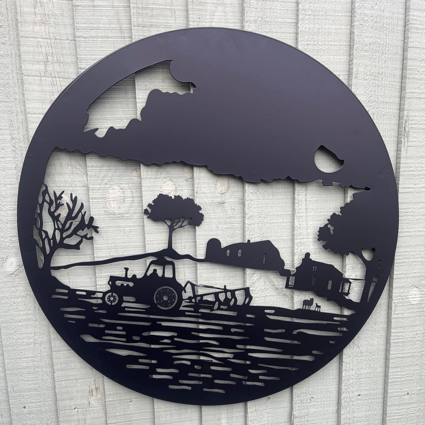 Tractor Garden Plaque from Fig and Rose
