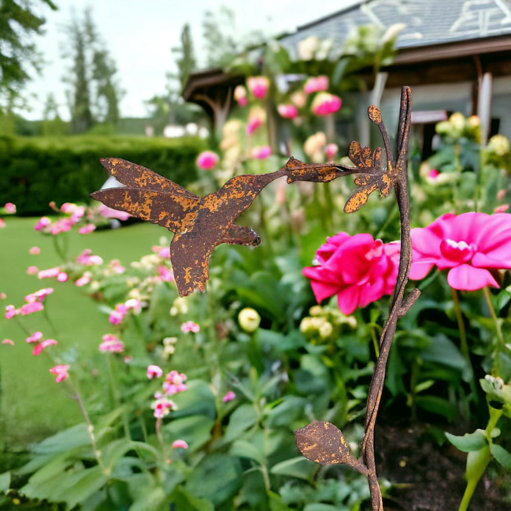 Rusty Hummingbird Stake from Fig and Rose