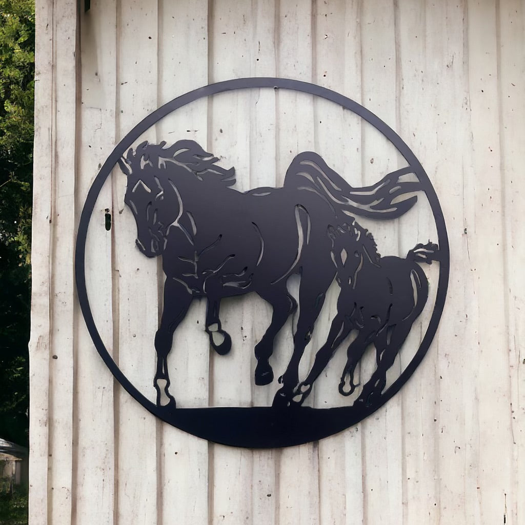 Horse Garden Plaque from Fig and Rose