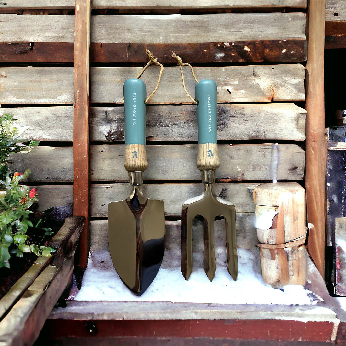 Gardeners Gift Set of Trowel and Fork from Fig and Rose