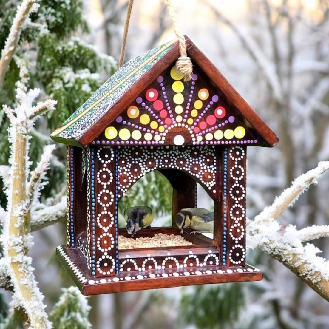 Hanging bird table from Fig and Rose Home.