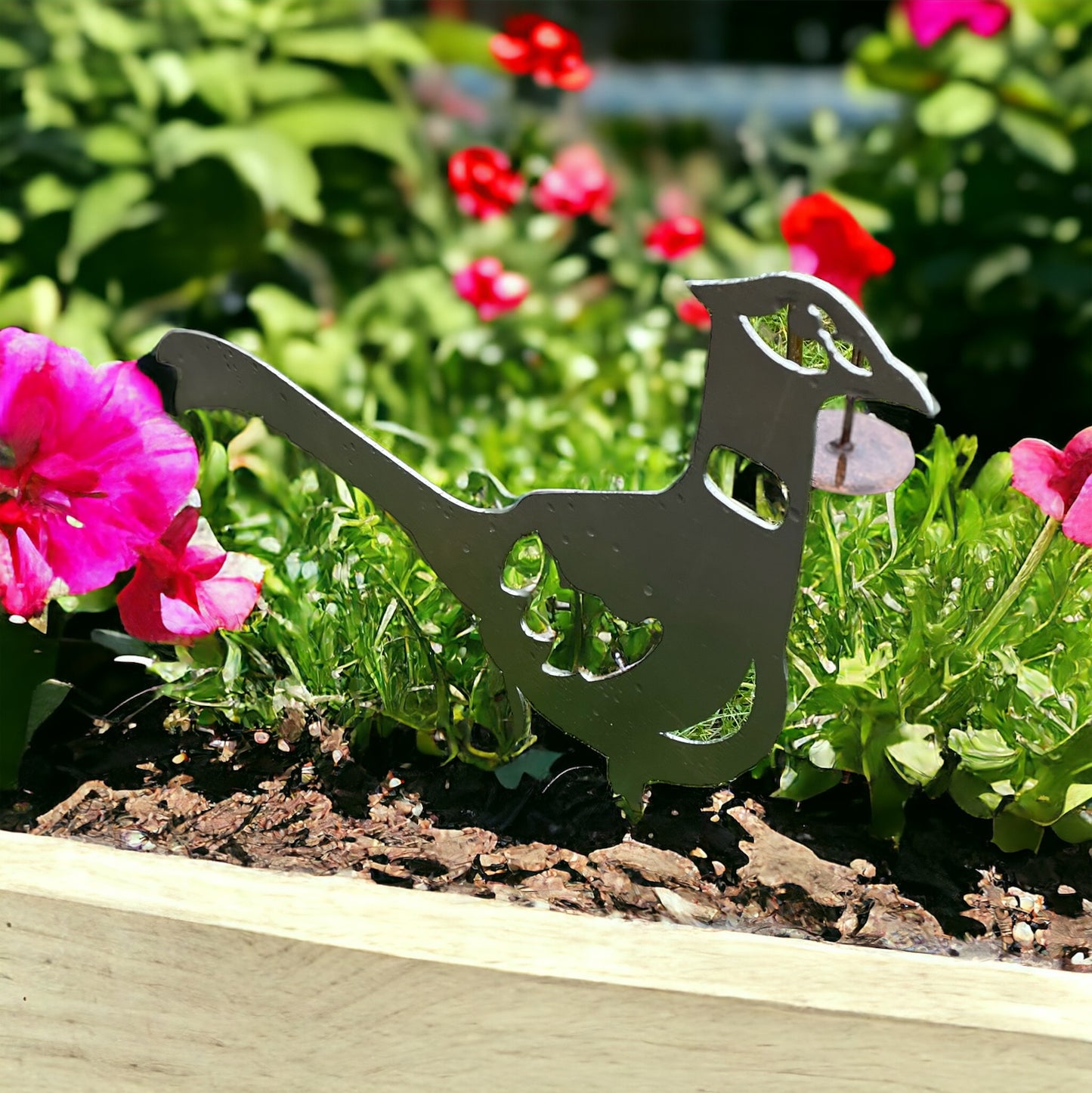 Metal Pheasant Garden Art from Fig and Rose