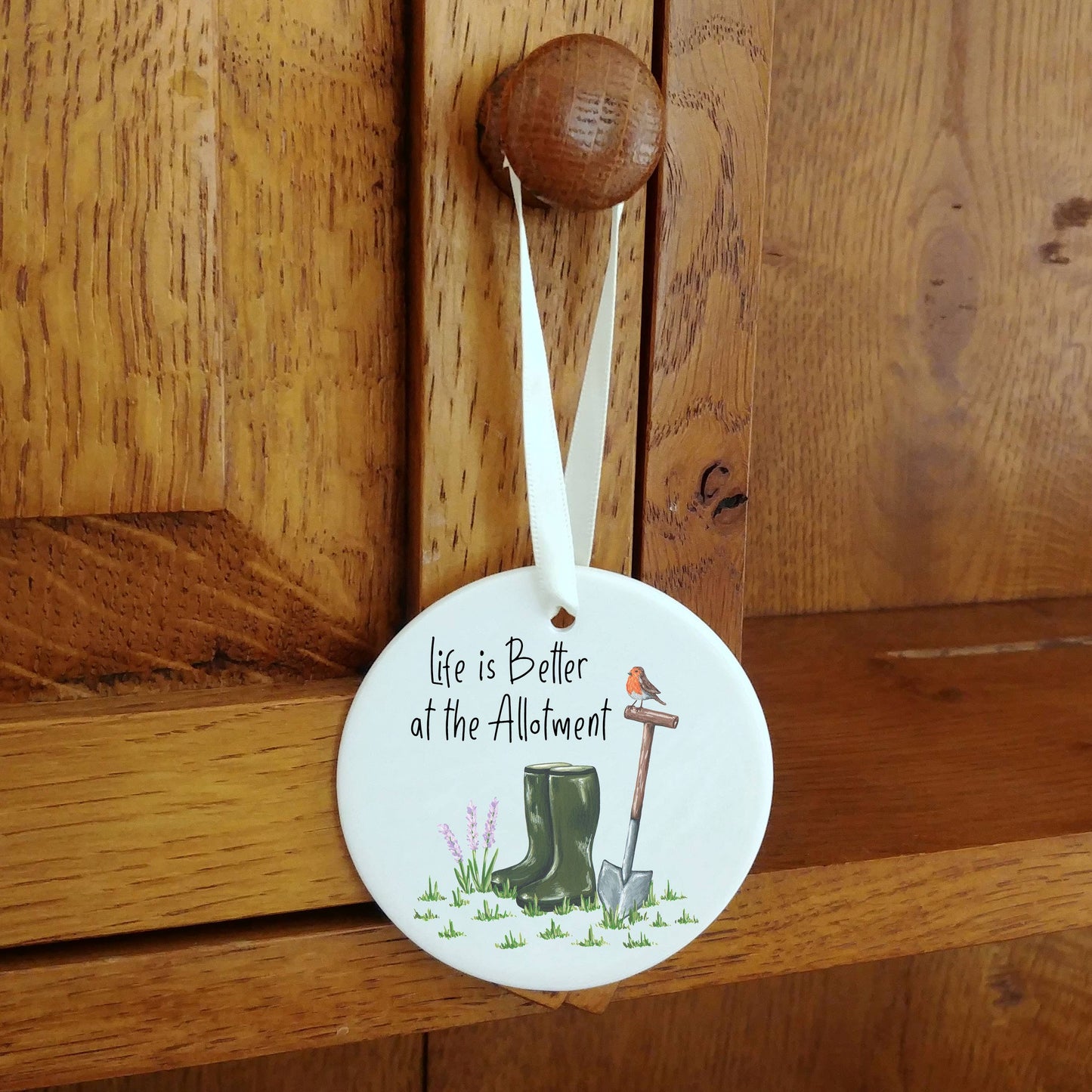 A Life is Better at the Allotment Ceramic Decoration available to buy from Fig and Rose Home.