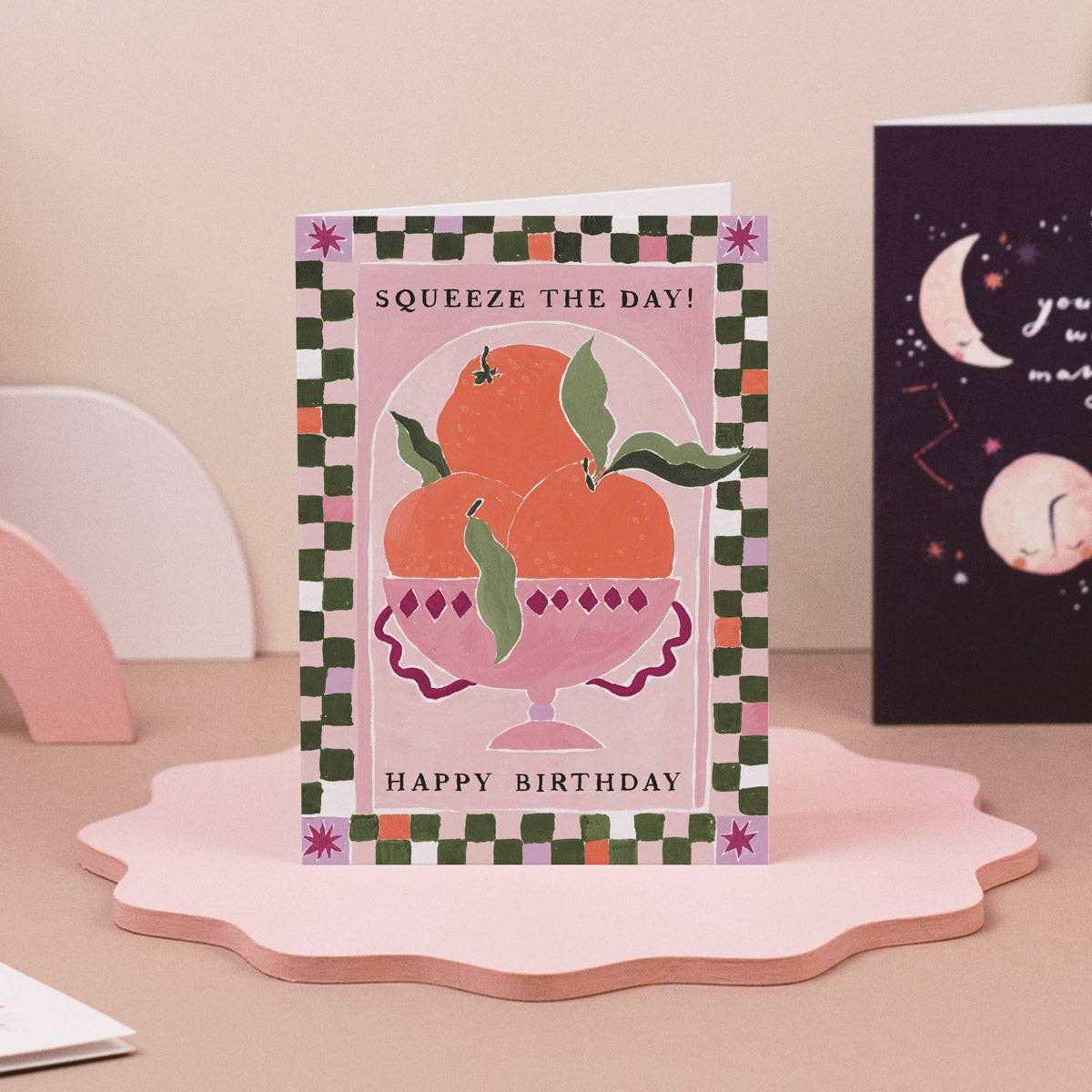 A Squeeze The Day Oranges Card available to buy from Fig and Rose Home.