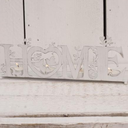 White Vintage Home Tea-Light Holder from Fig and Rose