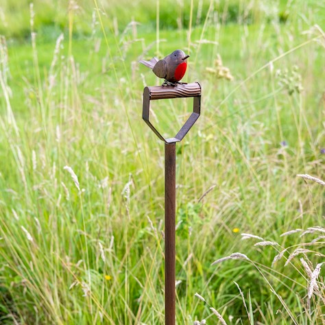 Robin on a Fork Garden Stake from Fig and Rose
