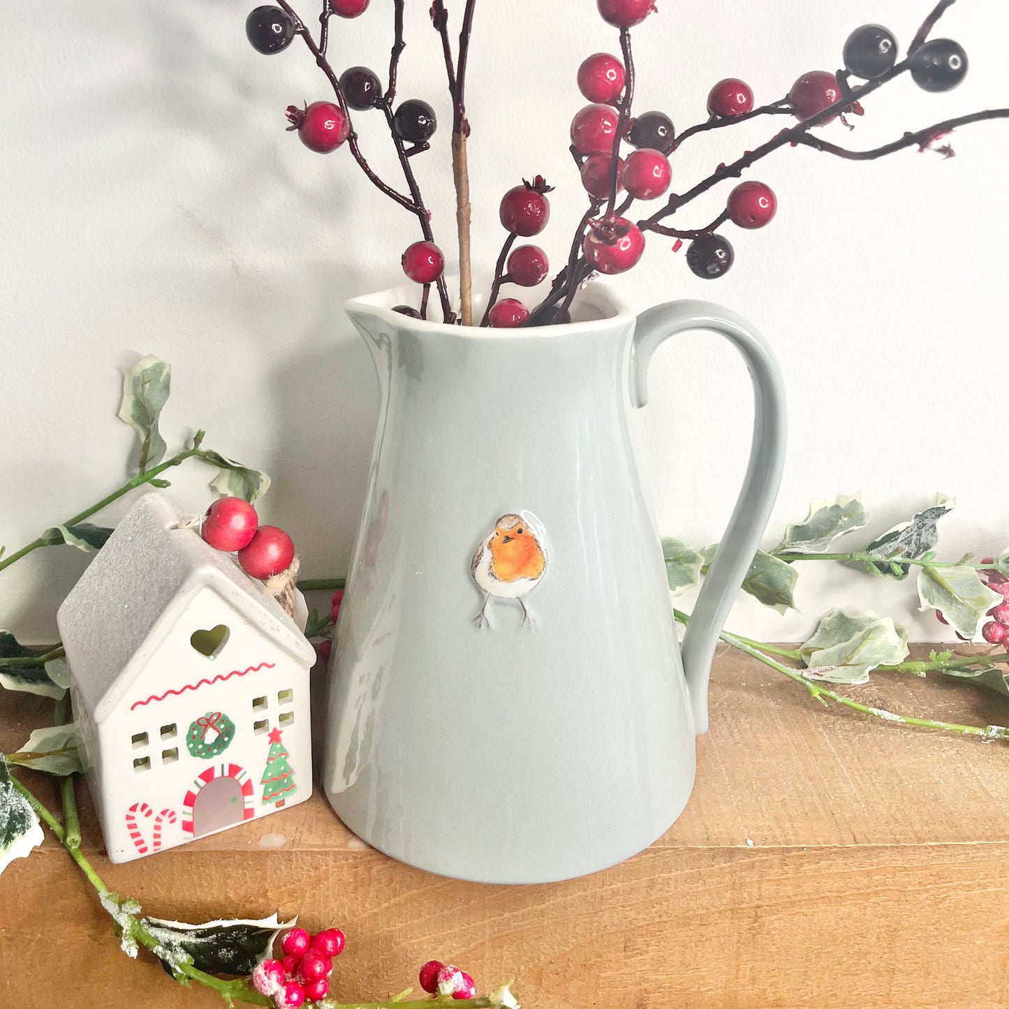 Ceramic Robin Jugfrom Fig and Rose