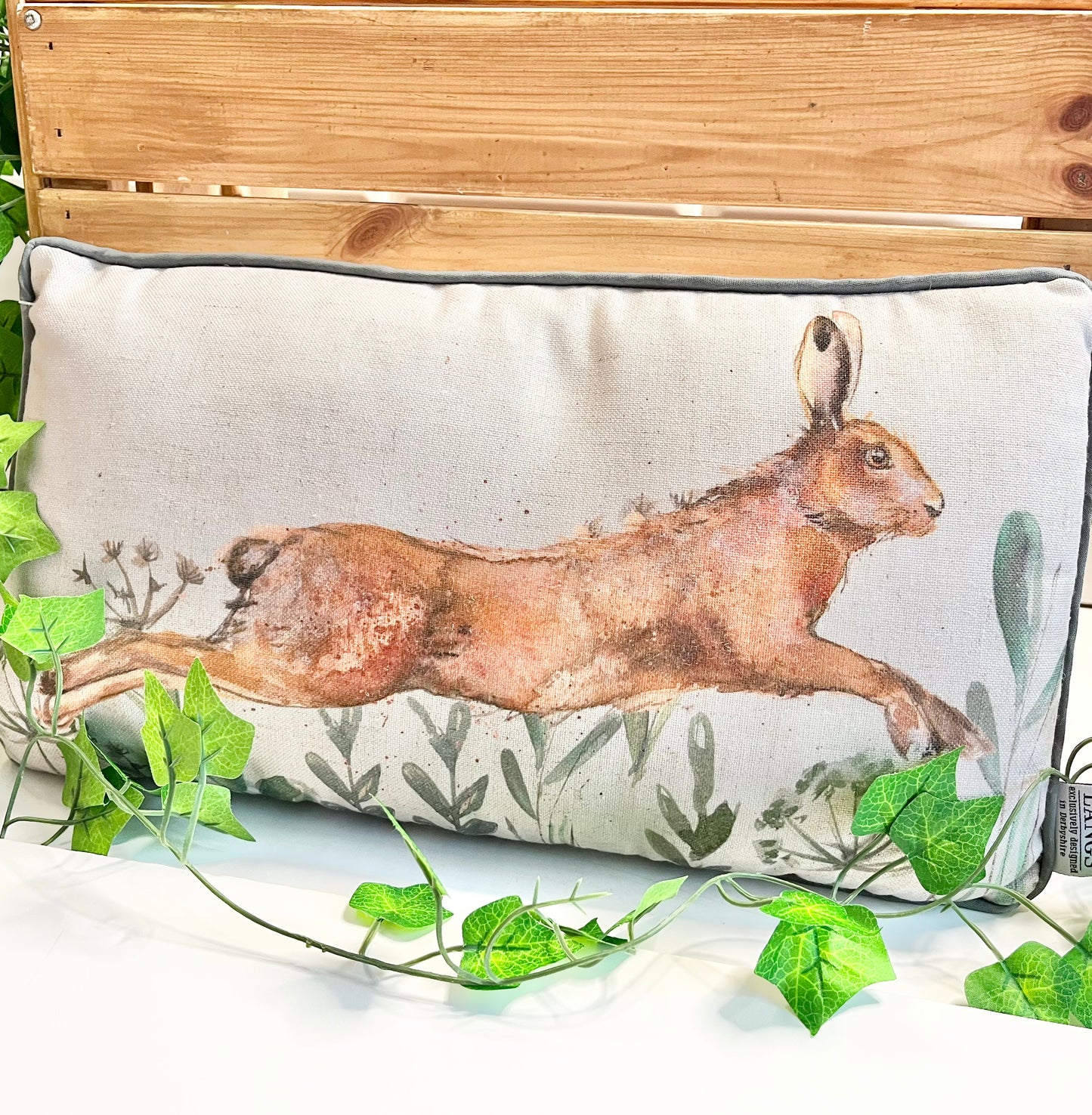 Leaping Hare Cushionfrom Fig and Rose