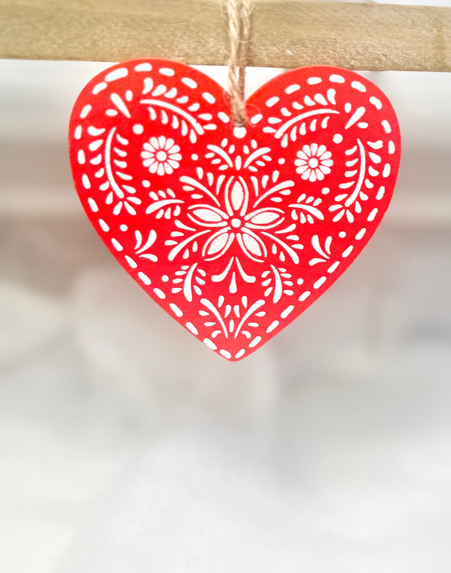 Nordic Christmas Wooden Hanging Decoration Set of 4from Fig and Rose