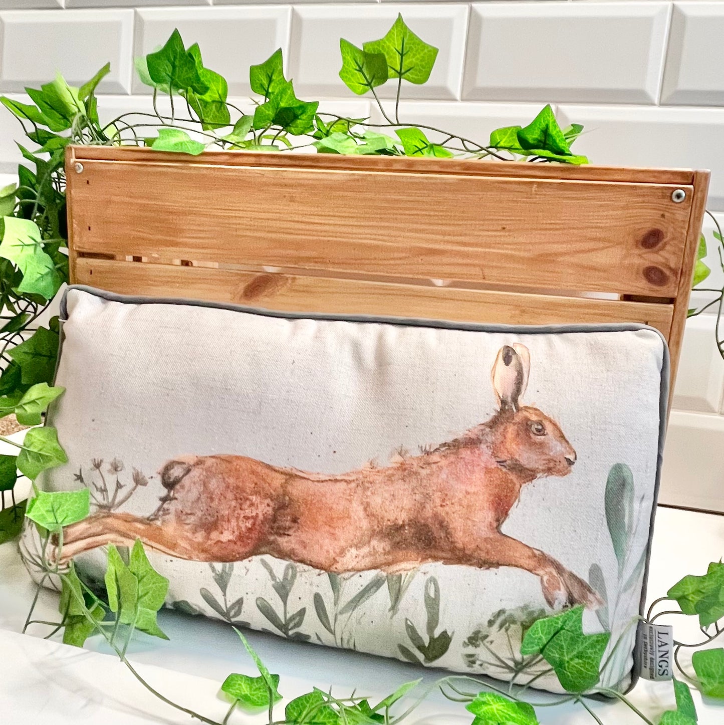 Leaping Hare Cushionfrom Fig and Rose