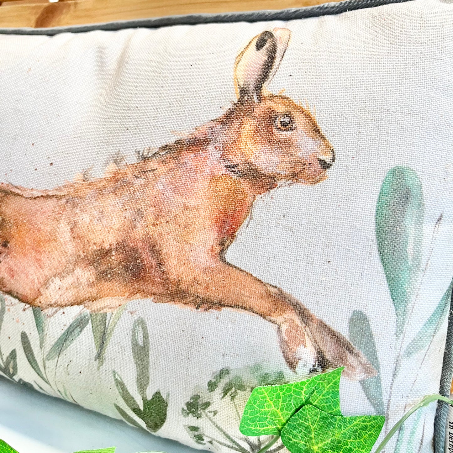 Leaping Hare Cushionfrom Fig and Rose