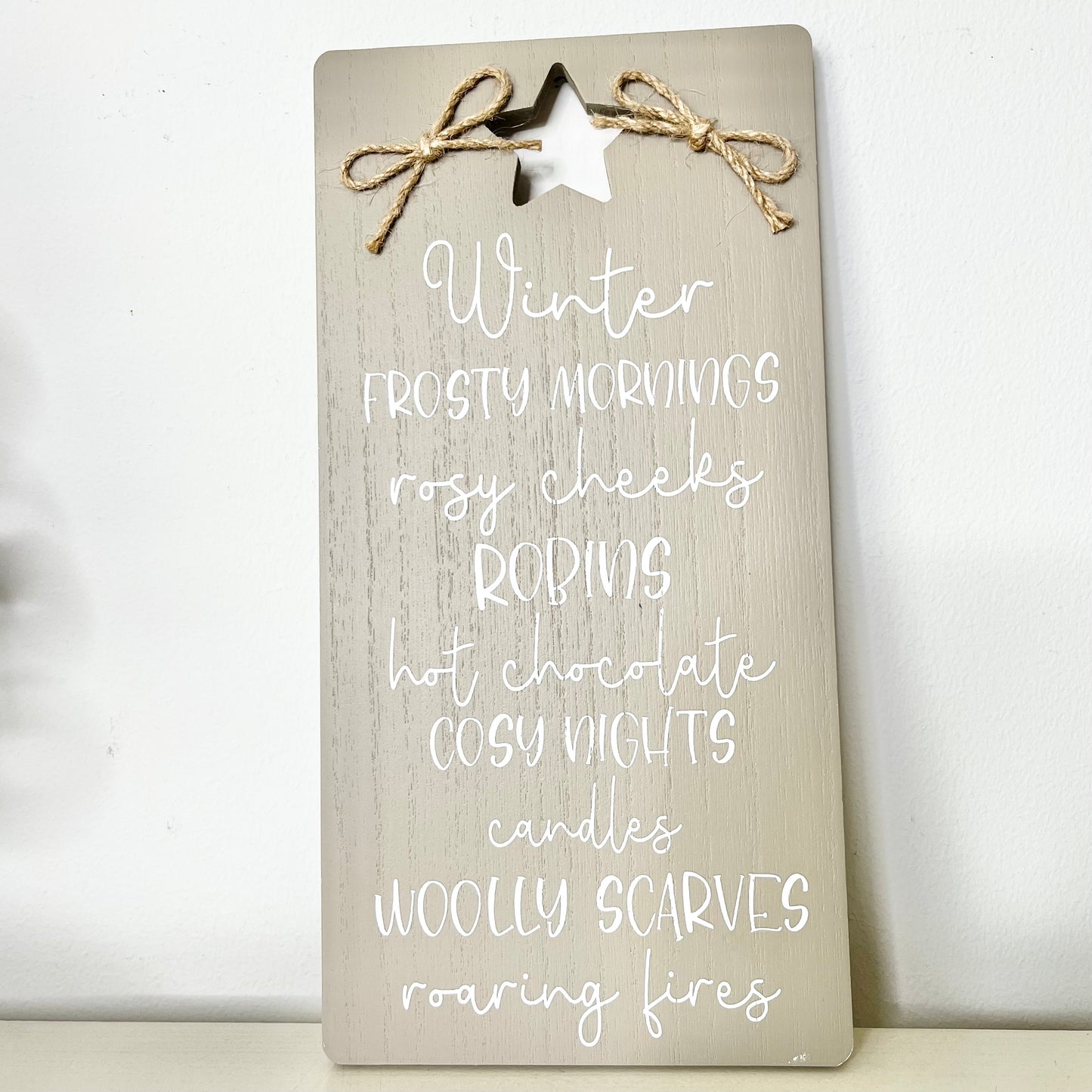 A Winter Plaque with Quote from Fig and Rose.