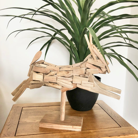 Driftwood Leaping Hare Decorationfrom Fig and Rose
