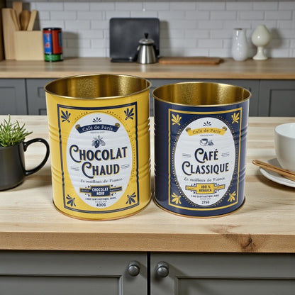 Café de Paris Retro Storage Tins Set of 2