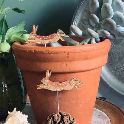 A Hare Plant Pot Companions available to buy from Fig and Rose Home.