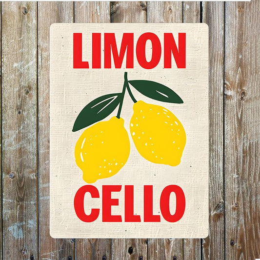 A Limoncello Metal Sign available to buy from Fig and Rose Home.
