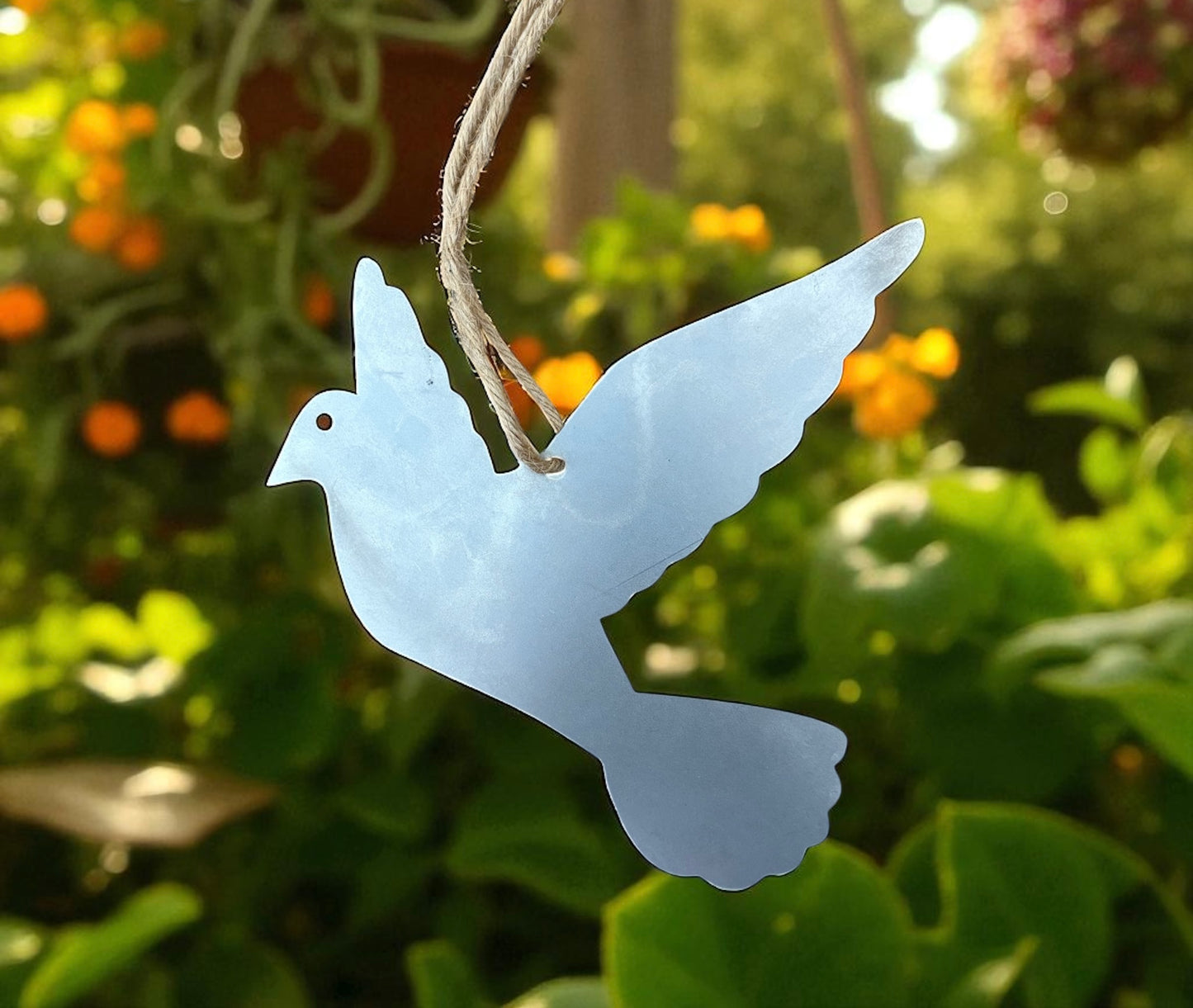 A Hanging Metal Dove Decorations – Set of 3 | Black or Rustic Steel Birds from Fig and Rose.
