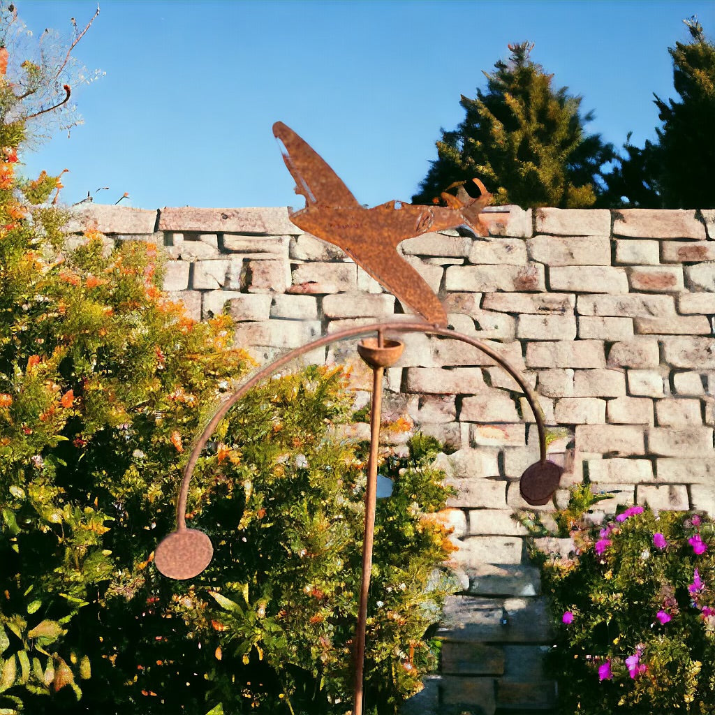 Wind Rocker Plane | Balancing Metal Plane Stake | Spitfire Garden Gift ...